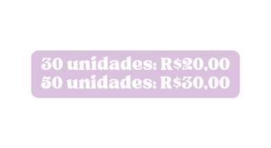 30 unidades R 20 00 50 unidades R 30 00